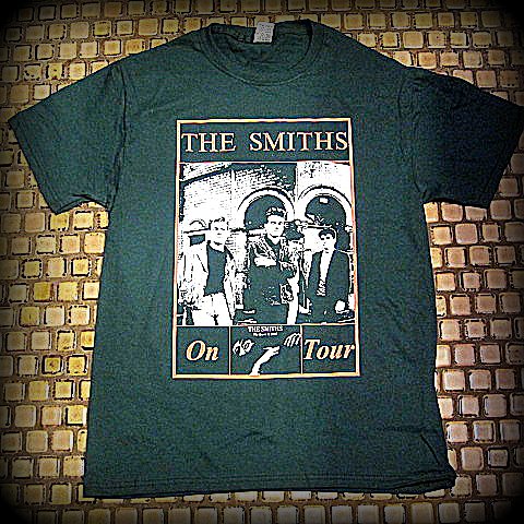 SMITHS -  Vintage On Tour Band Shirt. Color Of The Shirt Forest Green